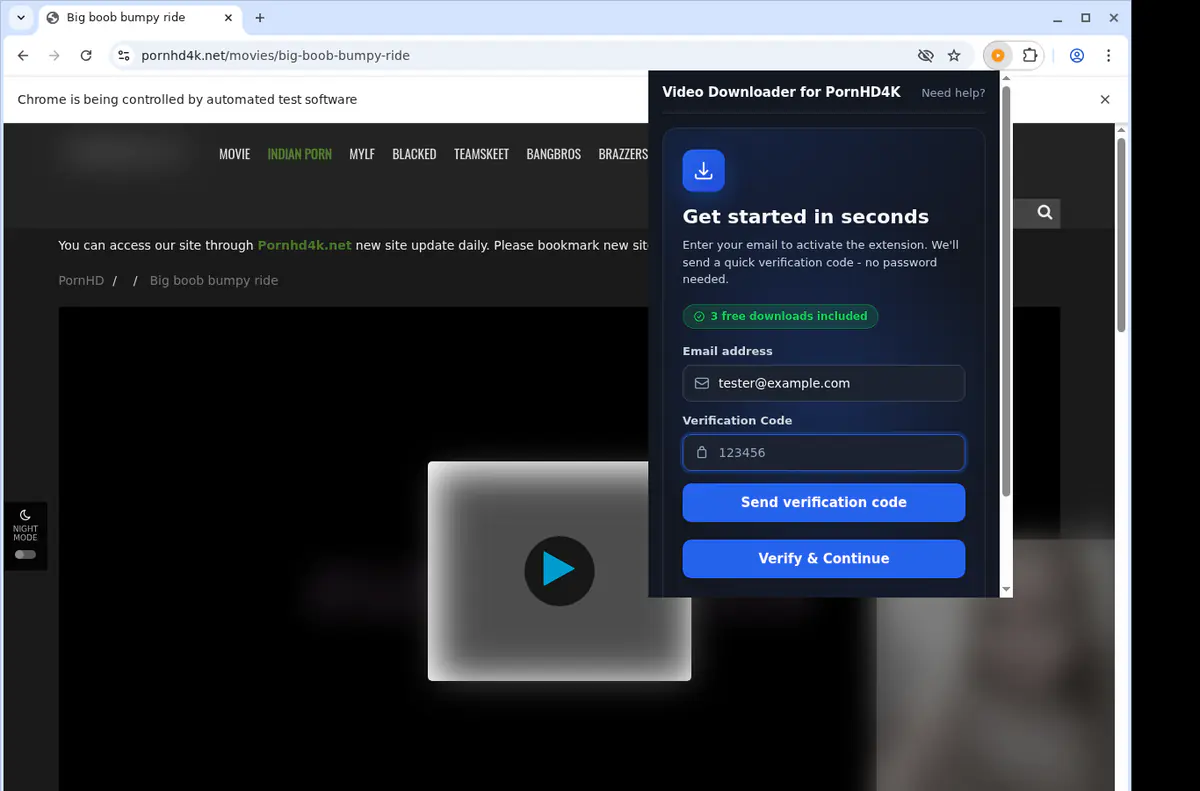 Pornhd 4 K Video Downloader browser extension screenshot 4